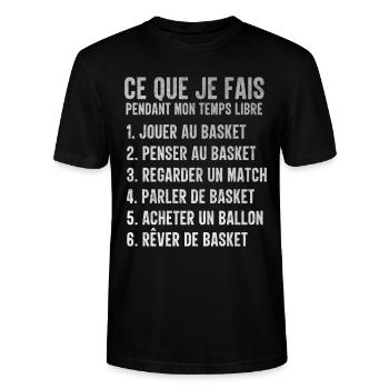 Basketball Temps Libre Idée Cadeau Pour Basketteur - T-shirt bio CRAFTER Stanley Stella Unisexe - noir - Devant - Alina (178cm) & Michal (187cm)