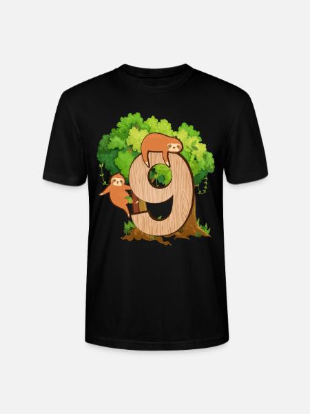 9th birthday | Sloth birthday | Sloth - Stanley/Stella CRAFTER Unisex Organic T-Shirt - black