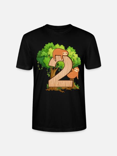 2nd birthday | Sloth birthday | Sloth - Stanley/Stella CRAFTER Unisex Organic T-Shirt - black