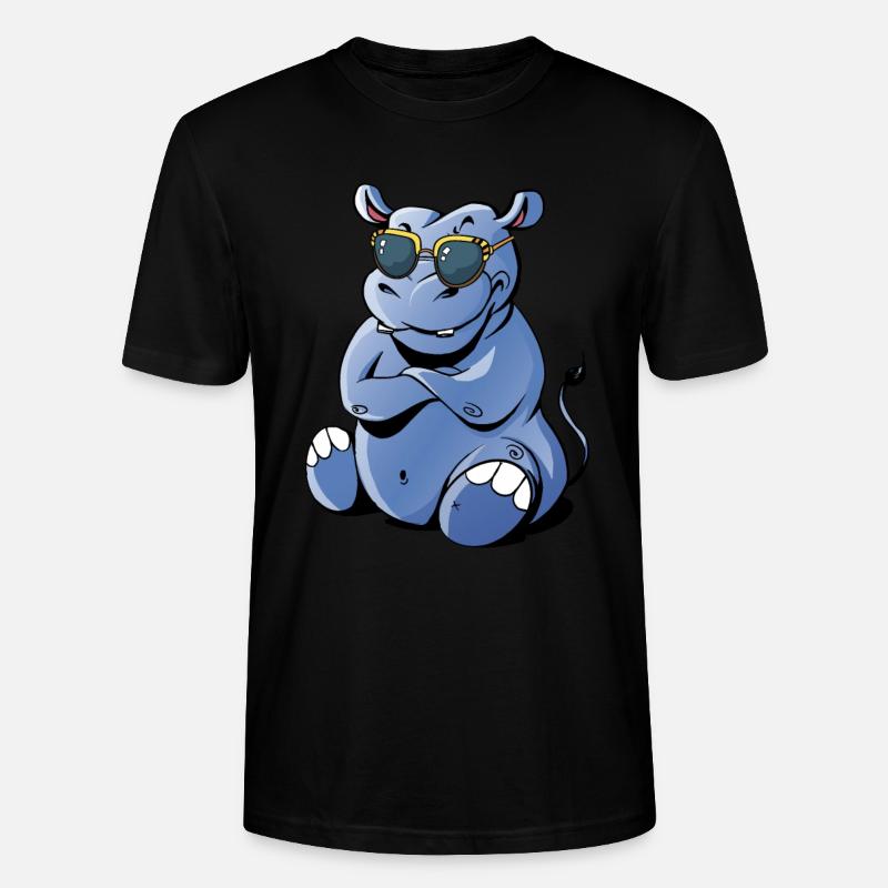 Nilpferd Mit Sonnenbrille - Stanley/Stella Unisex Bio-T-Shirt CRAFTER - Schwarz