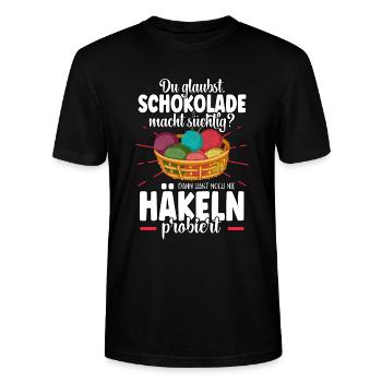Häkeln - Stanley/Stella Unisex Bio-T-Shirt CRAFTER - Schwarz - Vorne - Alina (178cm) & Michal (187cm)