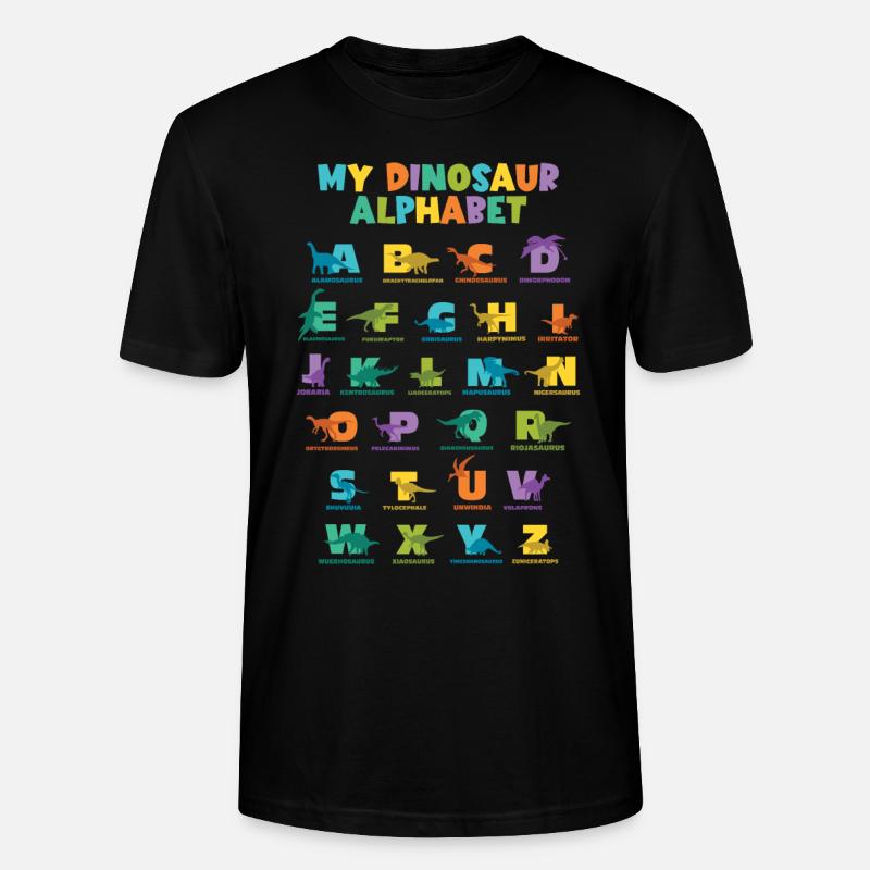 Dinosaurier Alphabet Learn Primer Geschenk - Stanley/Stella Unisex Bio-T-Shirt CRAFTER - Schwarz