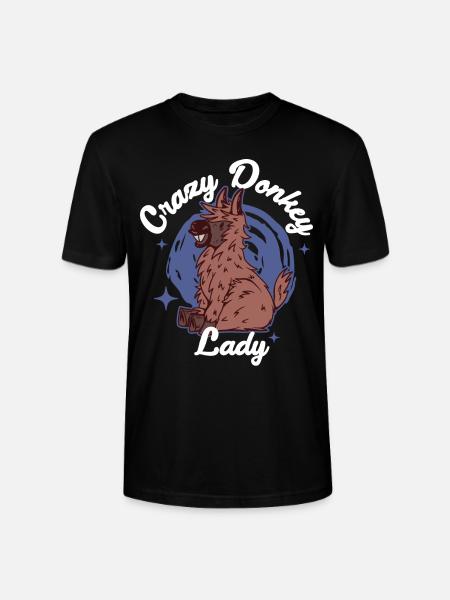 Crazy Donkey Lady Esel Geschenk - Stanley/Stella Unisex Bio-T-Shirt CRAFTER - Schwarz