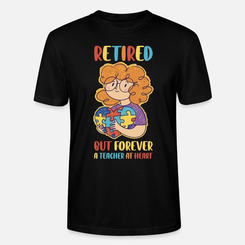 Retired Teacher Lehrer Geschenk - Stanley/Stella Unisex Bio-T-Shirt CRAFTER - Schwarz
