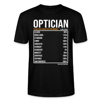Opticien Valeurs quotidiennes Drôle Opticien - T-shirt bio CRAFTER Stanley Stella Unisexe - noir - Devant - Alina (178cm) & Michal (187cm)