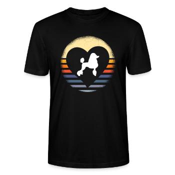Regalo del dueño del perro caniche - Camiseta unisex ecológica CRAFTER de Stanley/Stella - negro - delante - Alina (178cm) & Michal (187cm)