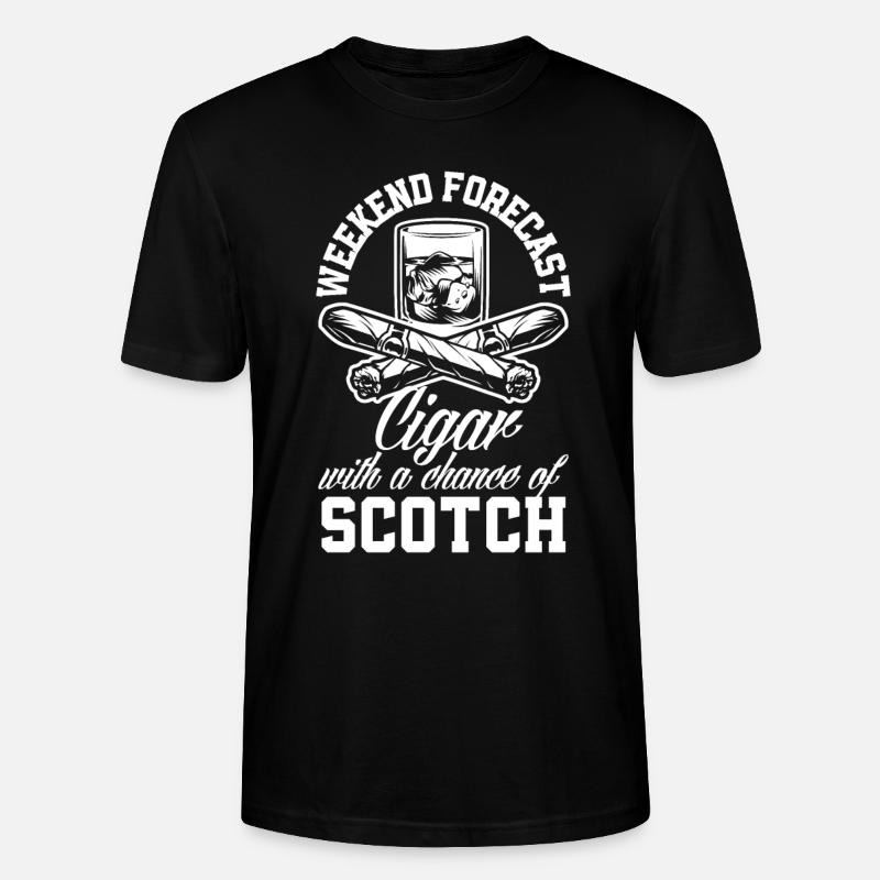 Zigarre Und Scotch Zigarrenraucher Geschenk - Stanley/Stella Unisex Bio-T-Shirt CRAFTER - Schwarz