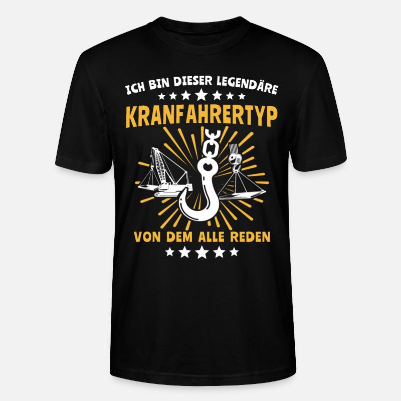 Kranführer Kranhaken Kranfahrer - Stanley/Stella Unisex Bio-T-Shirt CRAFTER - Schwarz