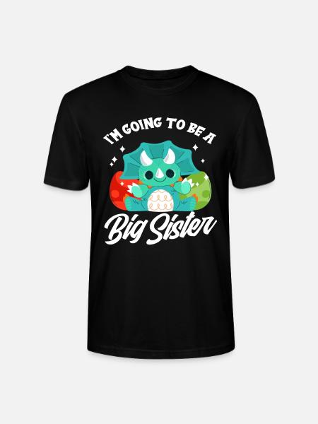 Dinosaurier Schwanger Schwester Nachwuchs - Stanley/Stella Unisex Bio-T-Shirt CRAFTER - Schwarz
