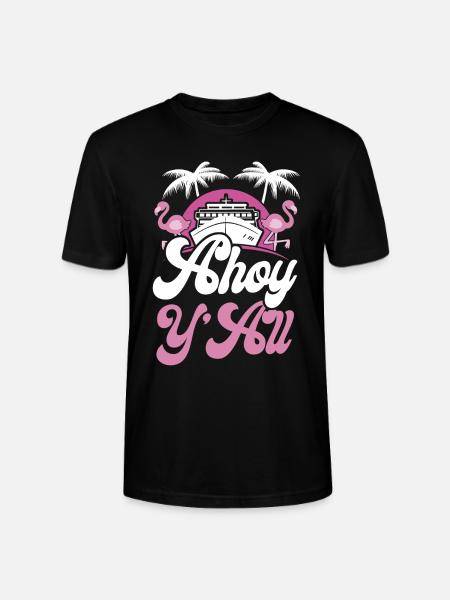 Cruise Ship Vacation Girl Ahoy - Stanley/Stella CRAFTER Unisex Organic T-Shirt - black
