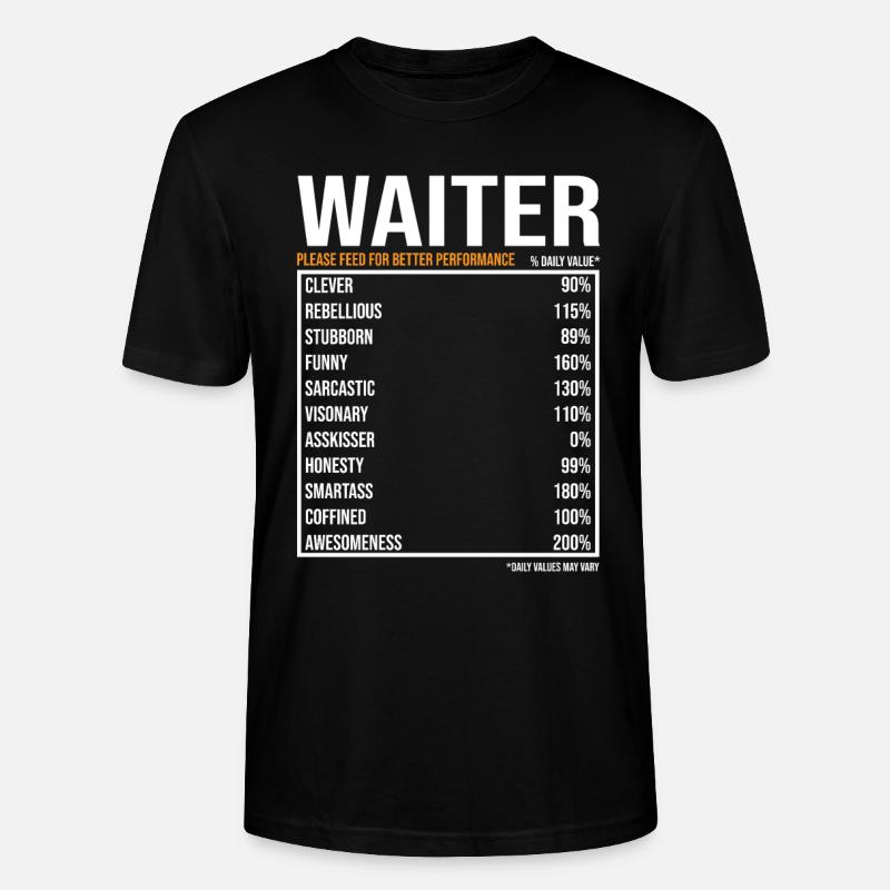 Kellner Spruch Kellner Geschenk - Stanley/Stella Unisex Bio-T-Shirt CRAFTER - Schwarz