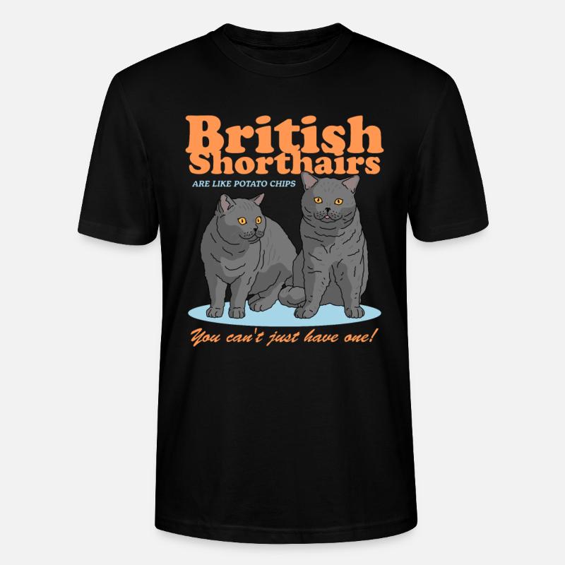 Britisch Kurzhaar Katzen Geschenk - Stanley/Stella Unisex Bio-T-Shirt CRAFTER - Schwarz