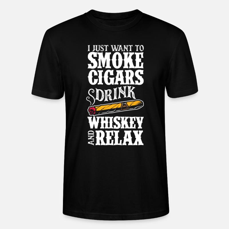 Zigarren Und Whiskey Zigarrenraucher Geschenk - Stanley/Stella Unisex Bio-T-Shirt CRAFTER - Schwarz