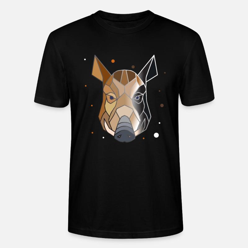 Wildschwein Polygon - Stanley/Stella Unisex Bio-T-Shirt CRAFTER - Schwarz