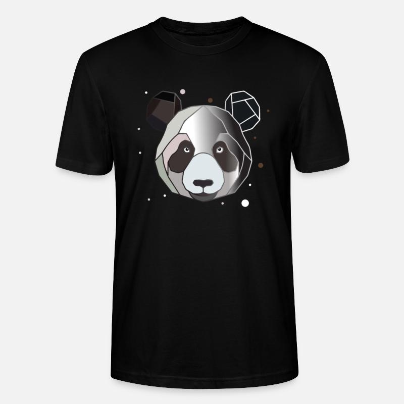 Panda Polygon Kunst Tier Geometrie - Stanley/Stella Unisex Bio-T-Shirt CRAFTER - Schwarz