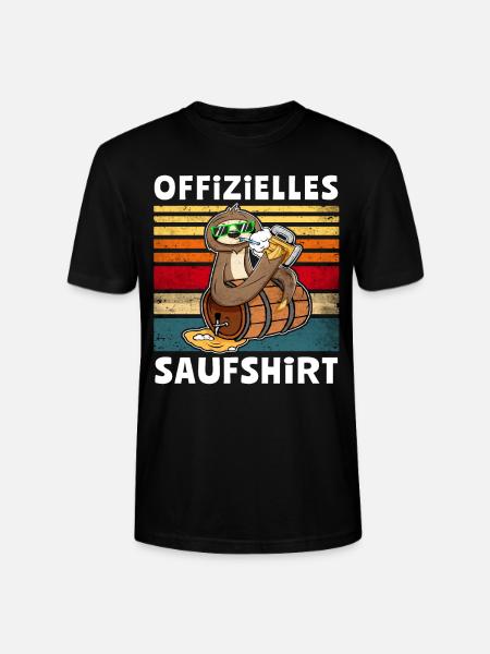 Bier Saufen Faultier Saufsprüche - Stanley/Stella Unisex Bio-T-Shirt CRAFTER - Schwarz