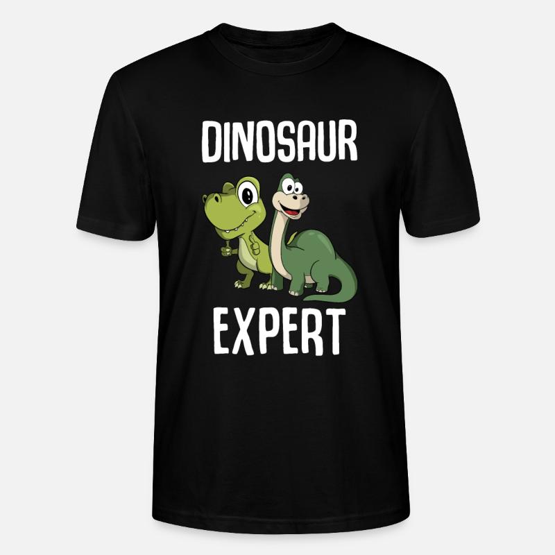 Dinosaurier Experte - Cartoon Dinosaurier - Stanley/Stella Unisex Bio-T-Shirt CRAFTER - Schwarz