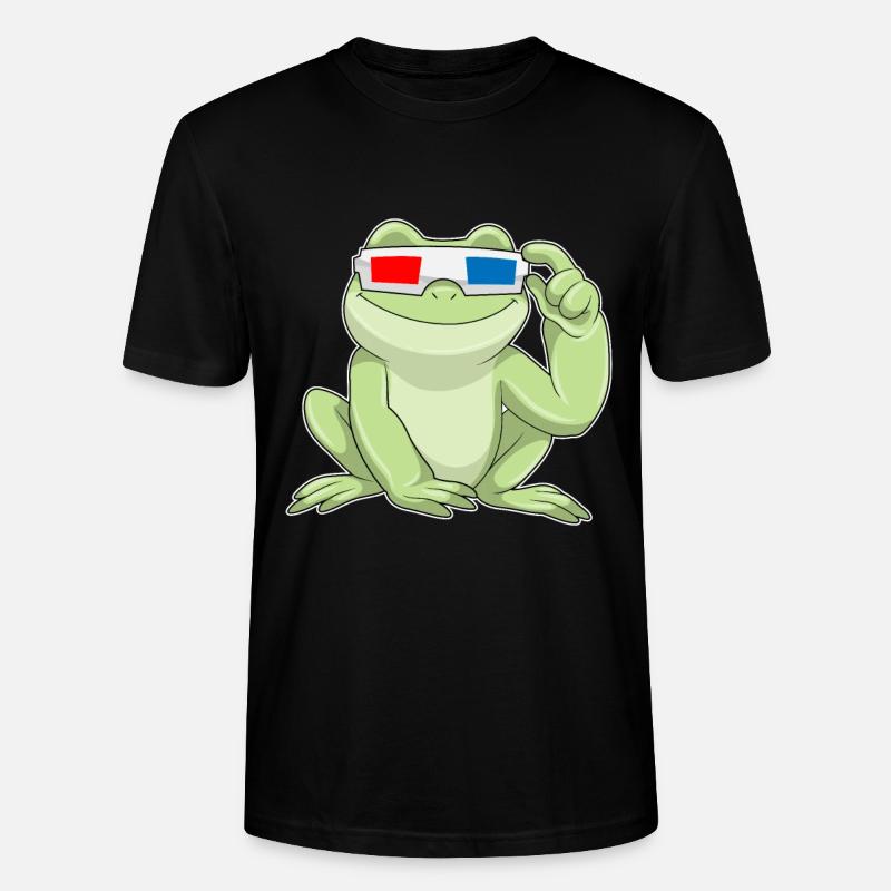 Frosch mit Brille - Stanley/Stella Unisex Bio-T-Shirt CRAFTER - Schwarz
