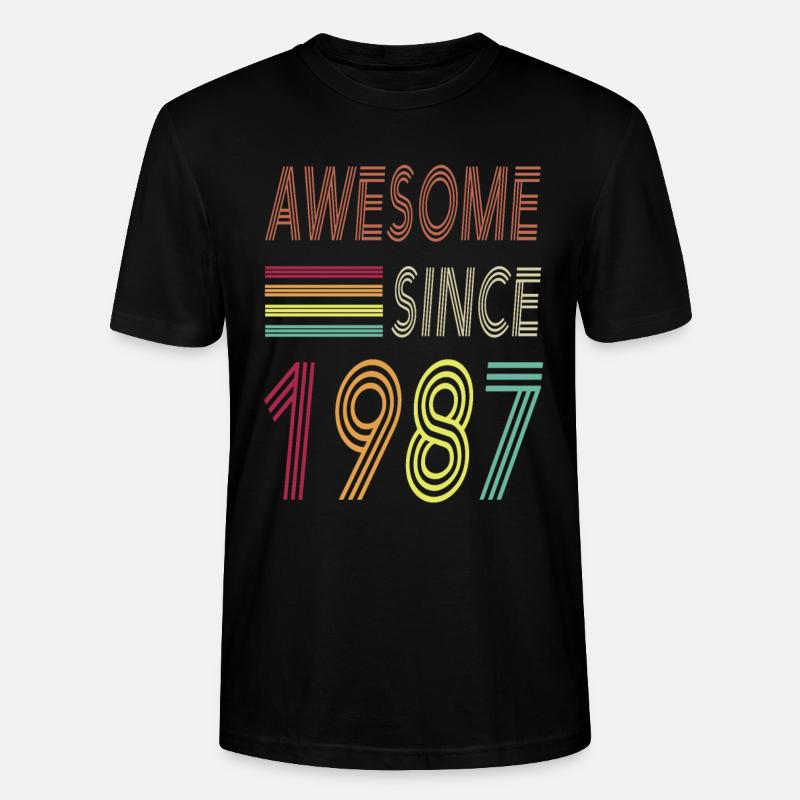 Awesome since 1987 - Stanley/Stella Unisex Bio-T-Shirt CRAFTER - Schwarz