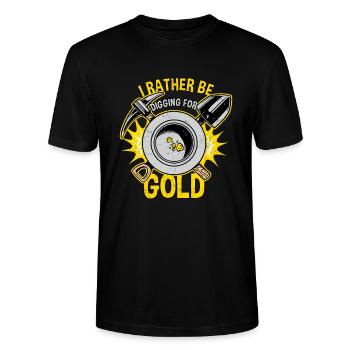 Gold prospectors Gold prospectors Gold diggers - Stanley/Stella CRAFTER Unisex Organic T-Shirt - black - Front - Alina (178cm) & Michal (187cm)