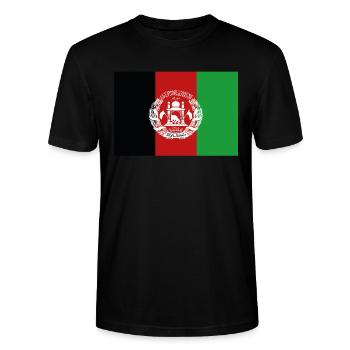 Afghanistan Flag Afghanistan Country Pride Vintage - T-shirt bio CRAFTER Stanley Stella Unisexe - noir - Devant - Alina (178cm) & Michal (187cm)