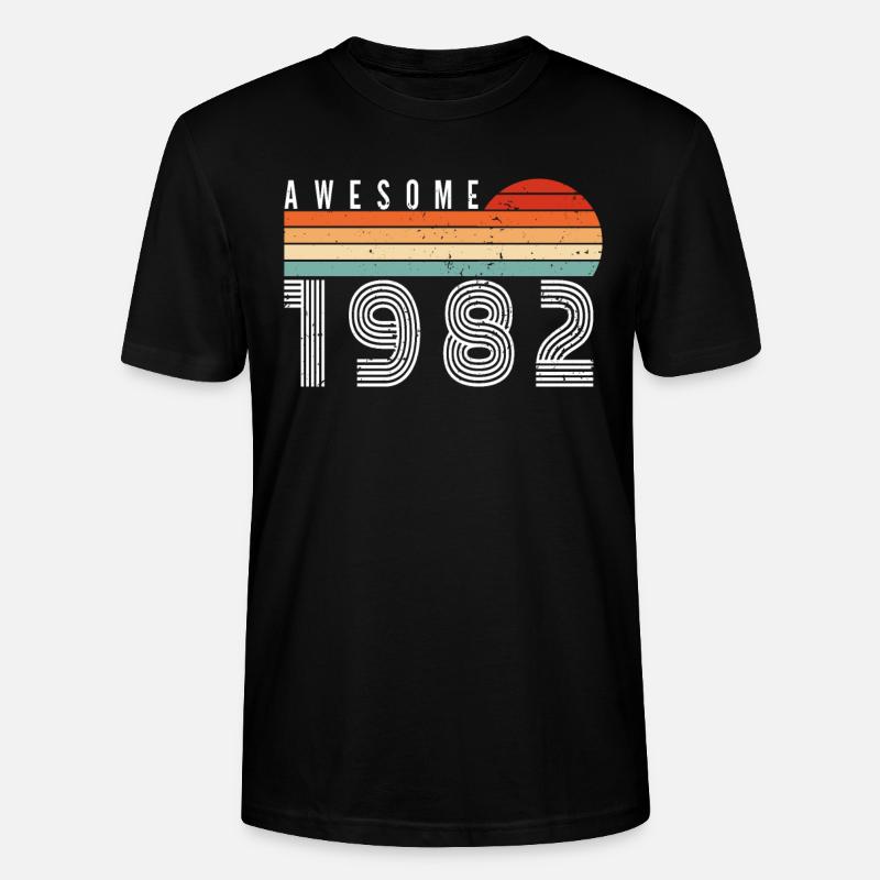 Anniversaire de 1982 - T-shirt bio CRAFTER Stanley Stella Unisexe - noir