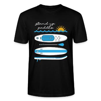 Stand Up Paddling - Stanley/Stella Unisex Bio-T-Shirt CRAFTER - Schwarz - Vorne - Alina (178cm) & Michal (187cm)