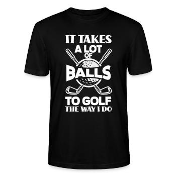 Lustiges Golfen Golf Golfer Geschenk - Stanley/Stella Unisex Bio-T-Shirt CRAFTER - Schwarz - Vorne - Alina (178cm) & Michal (187cm)
