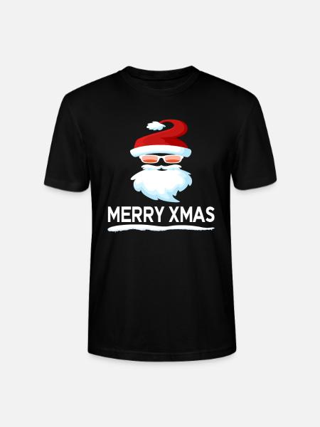 weihnachtsmann merry xmas grinsen - Stanley/Stella Unisex Bio-T-Shirt CRAFTER - Schwarz