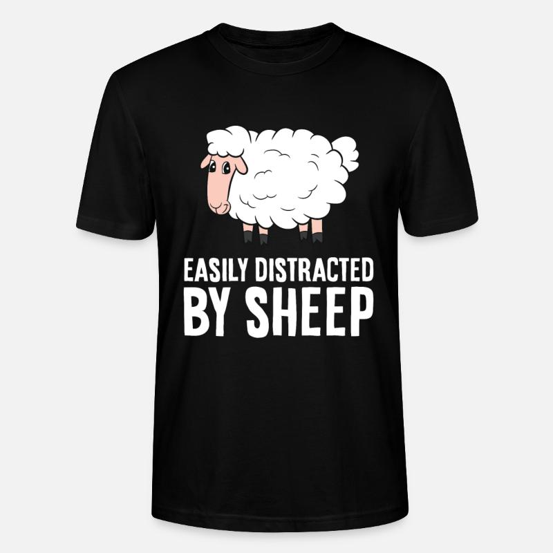 Facilement distrait par les moutons - T-shirt bio CRAFTER Stanley Stella Unisexe - noir
