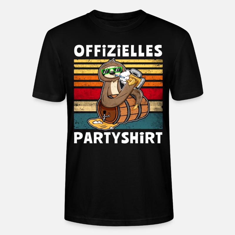 Bier Faultier Trinksprüche - Stanley/Stella Unisex Bio-T-Shirt CRAFTER - Schwarz