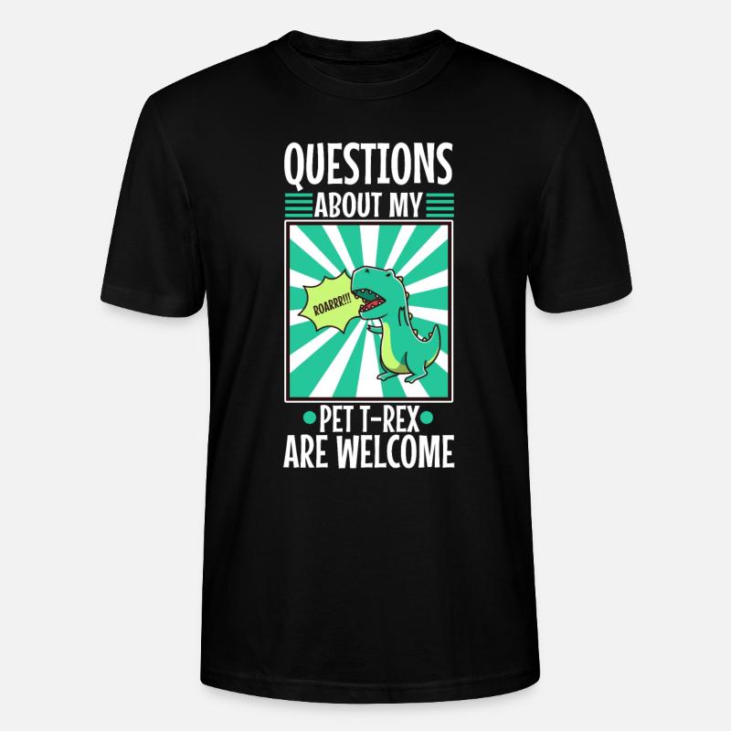 Ask me about my trex - Stanley/Stella Unisex Bio-T-Shirt CRAFTER - Schwarz