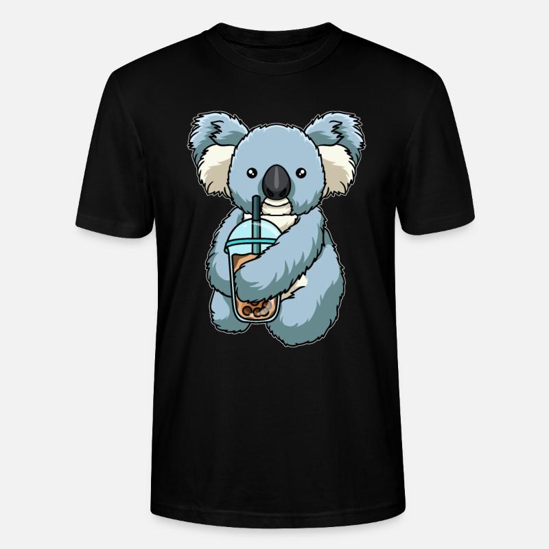 Koala drinks bubble tea - Stanley/Stella CRAFTER Unisex Organic T-Shirt - black