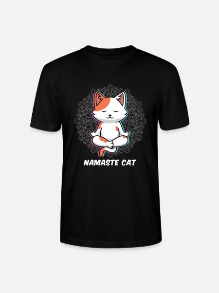 Namaste Katzen Yoga - Stanley/Stella Unisex Bio-T-Shirt CRAFTER - Schwarz