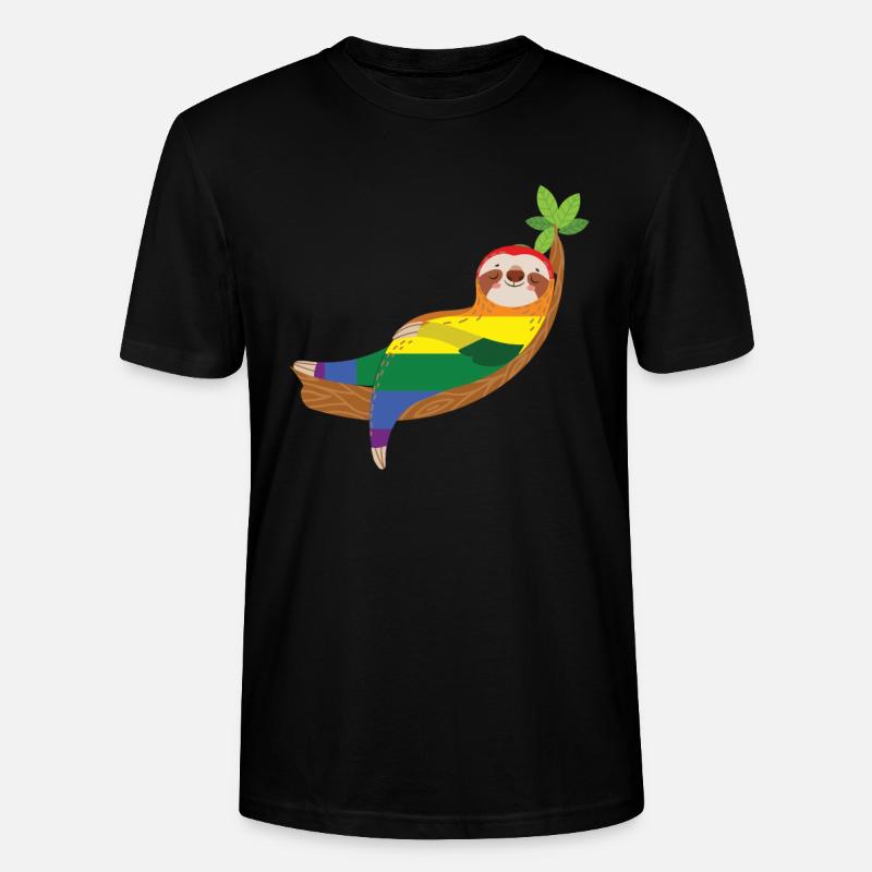 Pride Sloth - Stanley/Stella CRAFTER Unisex Organic T-Shirt - black