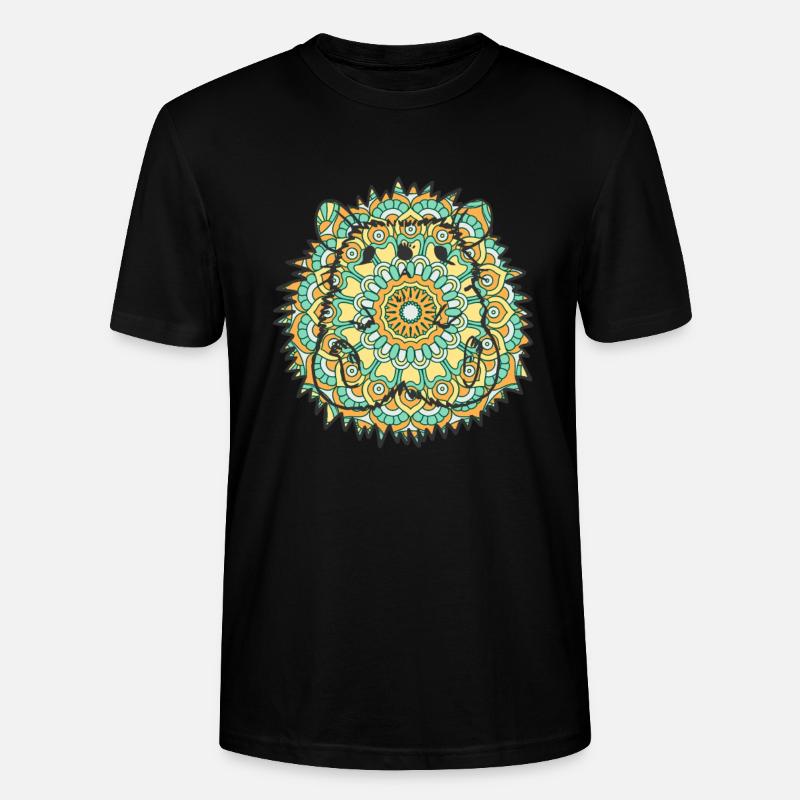 Mandala Hedgehog Geometry Pattern - T-shirt bio CRAFTER Stanley Stella Unisexe - noir