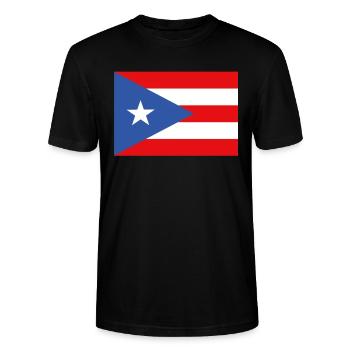 Officiel Portoricains Flag Ricans Country Pride - T-shirt bio CRAFTER Stanley Stella Unisexe - noir - Devant - Alina (178cm) & Michal (187cm)