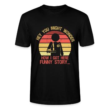 Funny recovery Broken leg Good recovery - Stanley/Stella CRAFTER Unisex Organic T-Shirt - black - Front - Alina (178cm) & Michal (187cm)