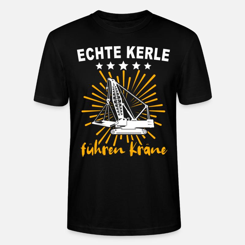 Kranführer Kranfahrer Kran - Stanley/Stella Unisex Bio-T-Shirt CRAFTER - Schwarz