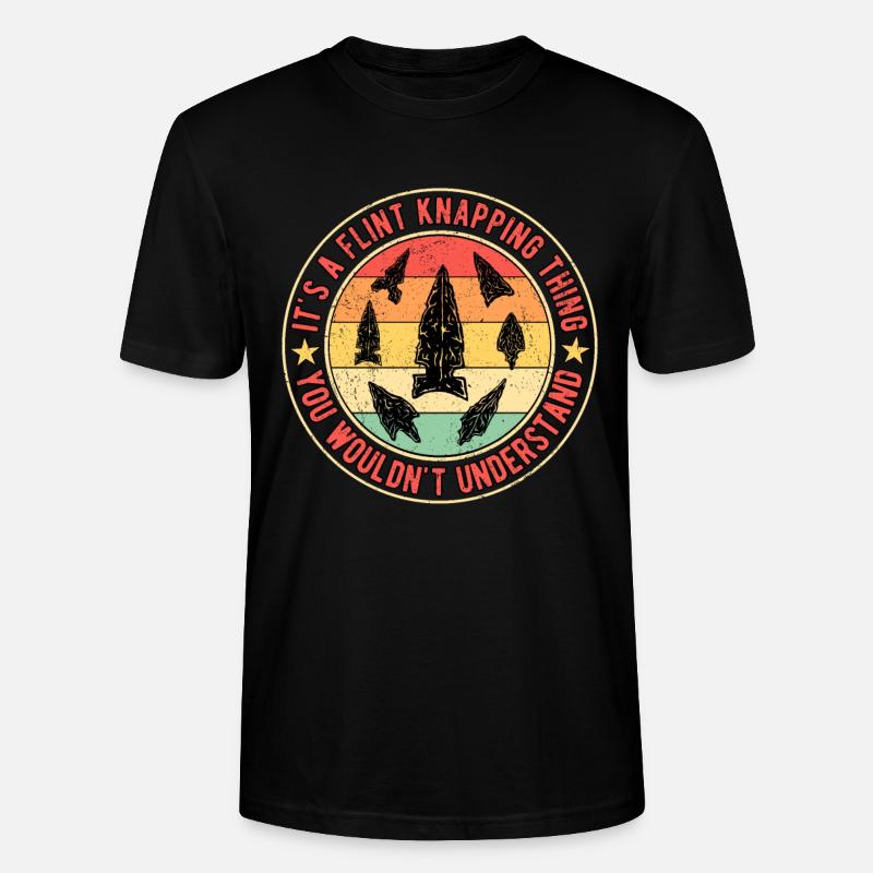 Pfeilspitzen Speerspitze Flint Knapping - Stanley/Stella Unisex Bio-T-Shirt CRAFTER - Schwarz