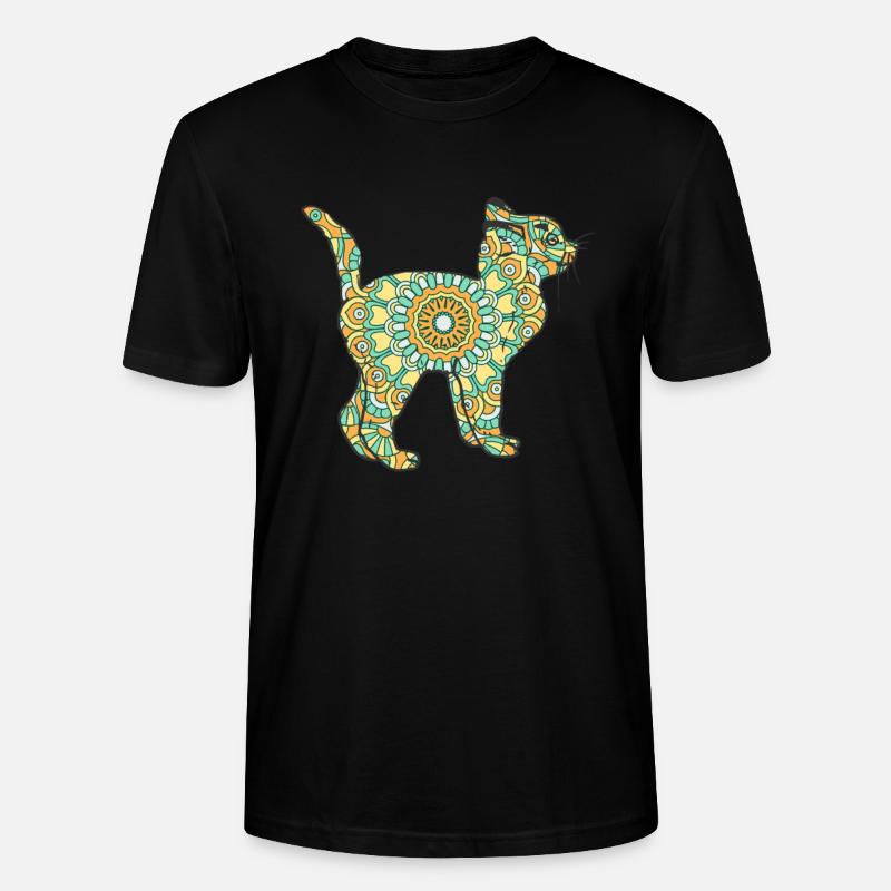 Mandala Katze Geometrie Muster - Stanley/Stella Unisex Bio-T-Shirt CRAFTER - Schwarz