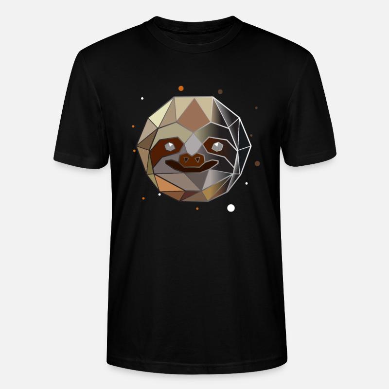 Faultier Polygon - Stanley/Stella Unisex Bio-T-Shirt CRAFTER - Schwarz