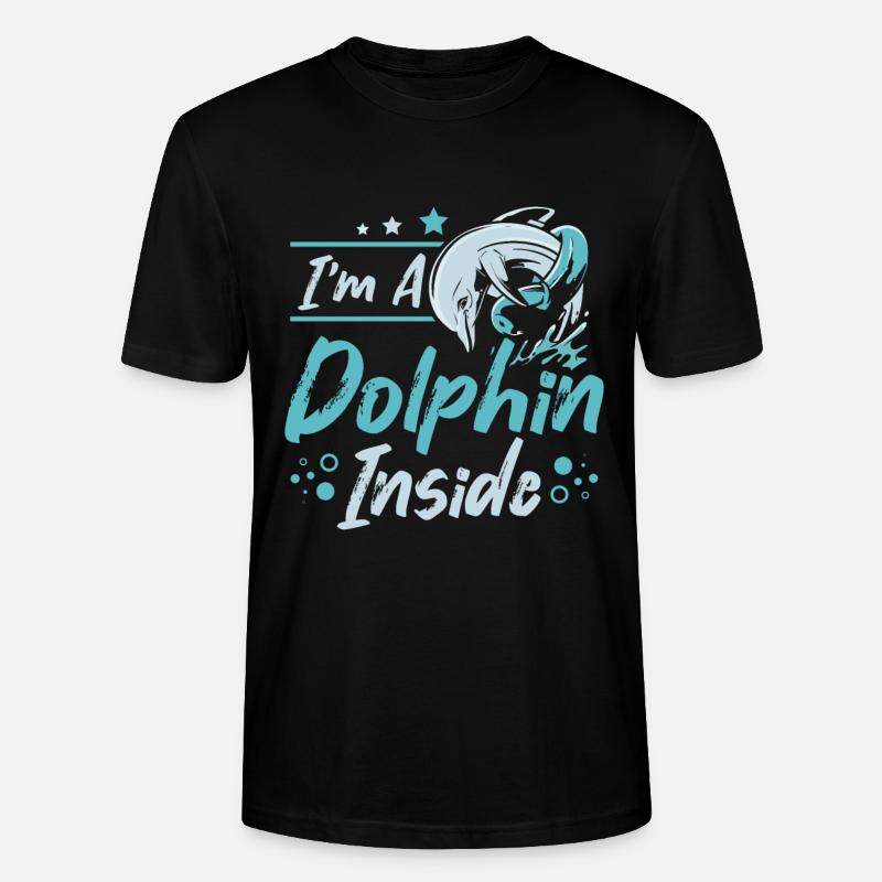I'm a dolphin inside - Stanley/Stella Unisex Bio-T-Shirt CRAFTER - Schwarz