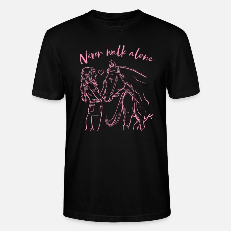 Never Walk Alone Pferde - Stanley/Stella Unisex Bio-T-Shirt CRAFTER - Schwarz