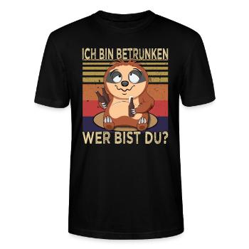 Biertrinker - Männerabend - Saufen - Stanley/Stella Unisex Bio-T-Shirt CRAFTER - Schwarz - Vorne - Alina (178cm) & Michal (187cm)