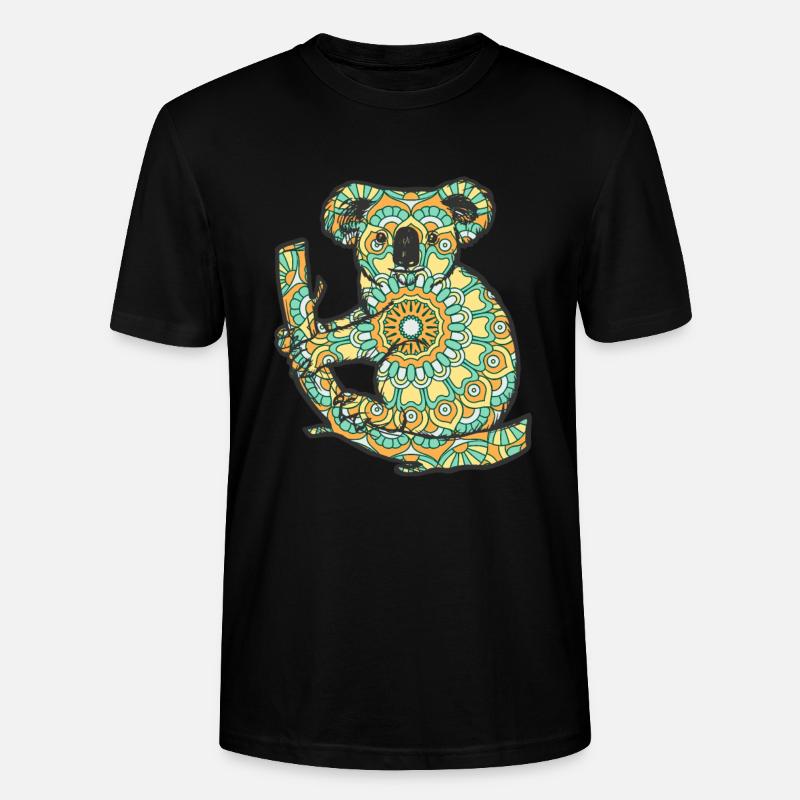 Mandala Koala Geometry Pattern - Stanley/Stella CRAFTER Unisex Organic T-Shirt - black