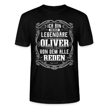 Ich bin dieser legendäre Oliver - Stanley/Stella Unisex Bio-T-Shirt CRAFTER - Schwarz - Vorne - Alina (178cm) & Michal (187cm)