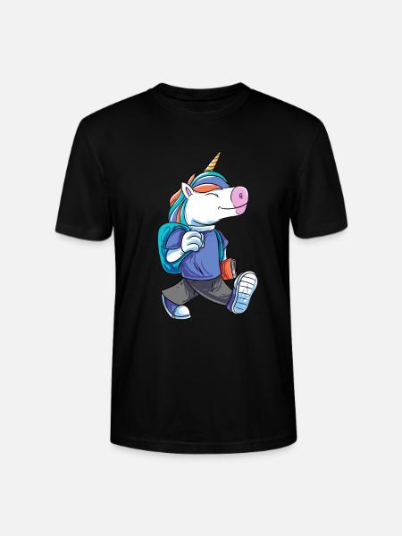 Unicorn satchel - Stanley/Stella CRAFTER Unisex Organic T-Shirt - black
