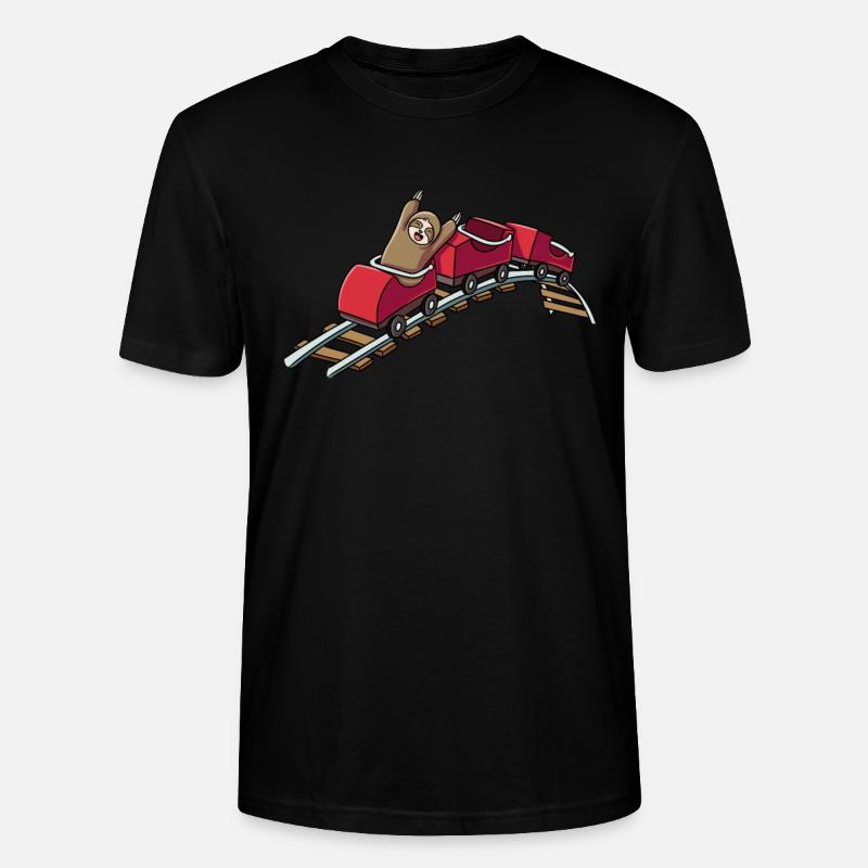 Faultier Achterbahn - Stanley/Stella Unisex Bio-T-Shirt CRAFTER - Schwarz