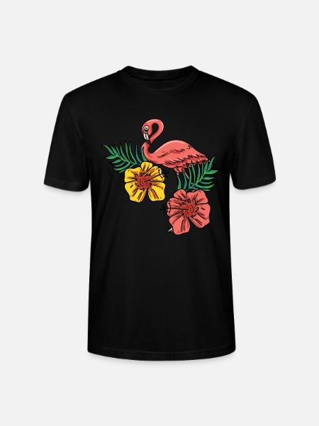 Flamant rose - T-shirt bio CRAFTER Stanley Stella Unisexe - noir